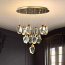 GobekUsa Crystal Chandelier: Luxury Pendant Light for Living and Dining Room