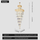 GobekUsa Crystal Chandelier: Luxury Spiral Staircase Pendant Light for Duplex Hollow Loft
