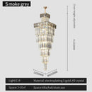 GobekUsa Crystal Chandelier: Luxury Spiral Staircase Pendant Light for Duplex Hollow Loft