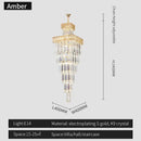 GobekUsa Crystal Chandelier: Luxury Spiral Staircase Pendant Light for Duplex Hollow Loft