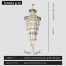 GobekUsa Crystal Chandelier: Luxury Spiral Staircase Pendant Light for Duplex Hollow Loft