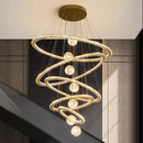 GobekUsa Crystal Chandelier: Luxury Stair Pendant Light for Living Room, Ceiling & Indoor Lighting