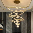 GobekUsa Crystal Chandelier: Luxury Stair Pendant Light for Living Room, Ceiling & Indoor Lighting