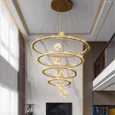 GobekUsa Crystal Chandelier: Luxury Stair Pendant Light for Living Room, Ceiling & Indoor Lighting