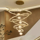 GobekUsa Crystal Chandelier: Luxury Stair Pendant Light for Living Room, Ceiling & Indoor Lighting