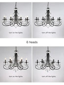 GobekUsa Crystal Chandelier: Modern Black E14 Candle Pendent Lamp for Living Room