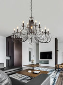 GobekUsa Crystal Chandelier: Modern Black E14 Candle Pendent Lamp for Living Room