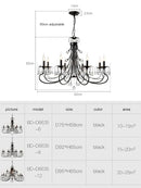 GobekUsa Crystal Chandelier: Modern Black E14 Candle Pendent Lamp for Living Room