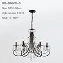 GobekUsa Crystal Chandelier: Modern Black E14 Candle Pendent Lamp for Living Room