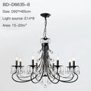 GobekUsa Crystal Chandelier: Modern Black E14 Candle Pendent Lamp for Living Room