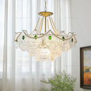 GobekUsa Crystal Chandelier: Modern Chic Pearl Light for Elegant Home Decor