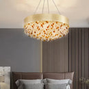 GobekUsa Crystal Chandelier: Modern Circular Design for Living Room, Lobby, Kitchen Island.