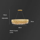 GobekUsa Crystal Chandelier: Modern Circular Design for Living Room, Lobby, Kitchen Island.