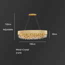 GobekUsa Crystal Chandelier: Modern Circular Design for Living Room, Lobby, Kitchen Island.