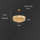 GobekUsa Crystal Chandelier: Modern Circular Design for Living Room, Lobby, Kitchen Island.