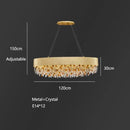 GobekUsa Crystal Chandelier: Modern Circular Design for Living Room, Lobby, Kitchen Island.