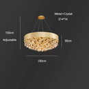 GobekUsa Crystal Chandelier: Modern Circular Design for Living Room, Lobby, Kitchen Island.