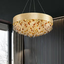 GobekUsa Crystal Chandelier: Modern Circular Design for Living Room, Lobby, Kitchen Island.
