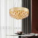 GobekUsa Crystal Chandelier: Modern Circular Design for Living Room, Lobby, Kitchen Island.