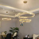 GobekUsa Crystal Chandelier: Modern Circular LED Lighting for Luxurious Living Room, Bedroom, Dining Room