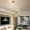GobekUsa Crystal Chandelier: Modern Circular LED Lighting for Luxurious Living Room, Bedroom, Dining Room