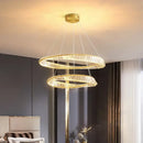 GobekUsa Crystal Chandelier: Modern Circular LED Lighting for Luxurious Living Room, Bedroom, Dining Room