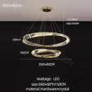 GobekUsa Crystal Chandelier: Modern Circular LED Lighting for Luxurious Living Room, Bedroom, Dining Room