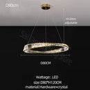 GobekUsa Crystal Chandelier: Modern Circular LED Lighting for Luxurious Living Room, Bedroom, Dining Room