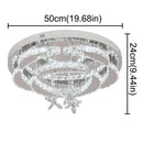 GobekUsa Crystal Chandelier: Modern Dimmable LED Pendant Light for Living & Dining Rooms