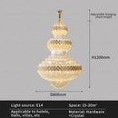 GobekUsa Crystal Chandelier - Modern Duplex Loft Staircase Living Room Lighting