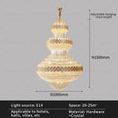 GobekUsa Crystal Chandelier - Modern Duplex Loft Staircase Living Room Lighting