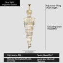 GobekUsa Crystal Chandelier: Modern Duplex Villa Hall Light Luxury Rotating Hollow Strip Crystal
