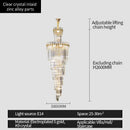 GobekUsa Crystal Chandelier: Modern Duplex Villa Hall Light Luxury Rotating Hollow Strip Crystal