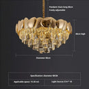 GobekUsa Crystal Chandelier: Modern Elegance for Living Room, Dining Room, Bedroom - Gold Finish