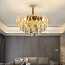 GobekUsa Crystal Chandelier: Modern Elegance for Living Room, Dining Room, Bedroom - Gold Finish