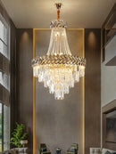 GobekUsa Crystal Chandelier: Modern European Duplex Villa Living Room Luxury Hollow Stair Light