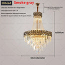 GobekUsa Crystal Chandelier: Modern European Duplex Villa Living Room Luxury Hollow Stair Light