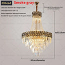 GobekUsa Crystal Chandelier: Modern European Duplex Villa Living Room Luxury Hollow Stair Light