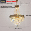 GobekUsa Crystal Chandelier: Modern European Duplex Villa Living Room Luxury Hollow Stair Light