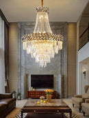 GobekUsa Crystal Chandelier: Modern European Duplex Villa Living Room Luxury Hollow Stair Light
