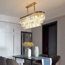 GobekUsa Crystal Chandelier: Modern Gold LED Lighting for Dining, Bedroom, and Living Room