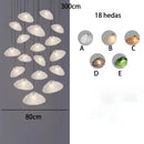 GobekUsa Crystal Chandelier: Modern Home Stair Pendant Lamp for Living Room Interior Lighting