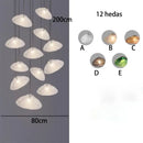 GobekUsa Crystal Chandelier: Modern Home Stair Pendant Lamp for Living Room Interior Lighting