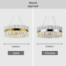 GobekUsa Crystal Chandelier: Modern LED Chrome Gold Lighting for Living Room Bedroom Kitchen