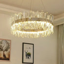 GobekUsa Crystal Chandelier: Modern LED Chrome Gold Lighting for Living Room Bedroom Kitchen