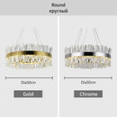 GobekUsa Crystal Chandelier: Modern LED Chrome Gold Lighting for Living Room Bedroom Kitchen