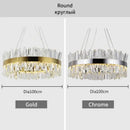 GobekUsa Crystal Chandelier: Modern LED Chrome Gold Lighting for Living Room Bedroom Kitchen