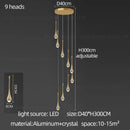 GobekUsa Crystal Chandelier: Modern LED Hanging Lamp for Living Room, Villa, and Staircase