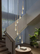 GobekUsa Crystal Chandelier: Modern LED Hanging Lamp for Living Room, Villa, and Staircase