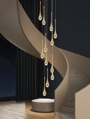 GobekUsa Crystal Chandelier: Modern LED Hanging Lamp for Living Room, Villa, and Staircase